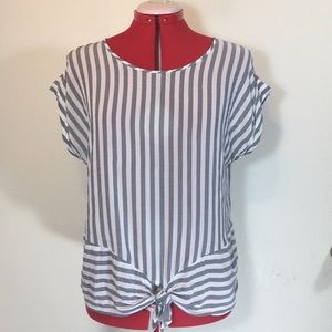 Pink Rose Bengal Stripe Top, Sz Large